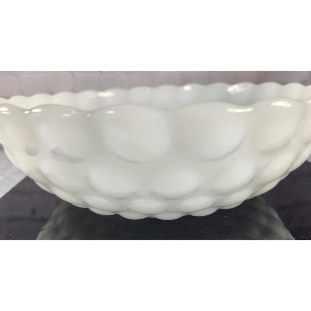 Cool Anchor Hocking-Fire King Milk Glass Bubble Bowl VTG 1930's-1940's